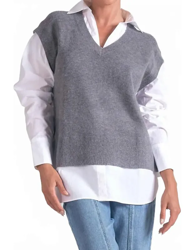 Long Sleeve Two Fer Top