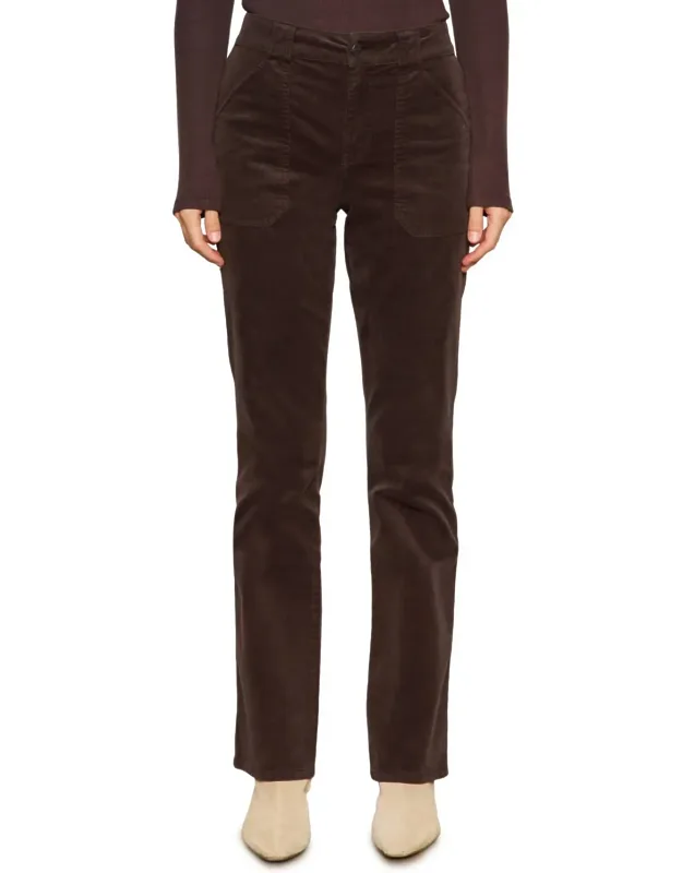 Hayden Corduroy Bootcut Pants With High Rise And Stretch