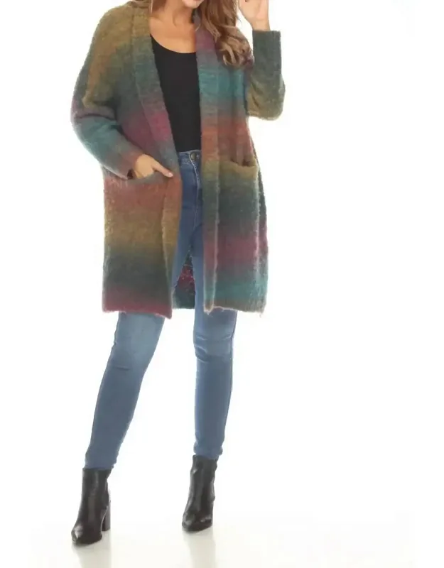 Super Soft Open Front Ombré Sweater