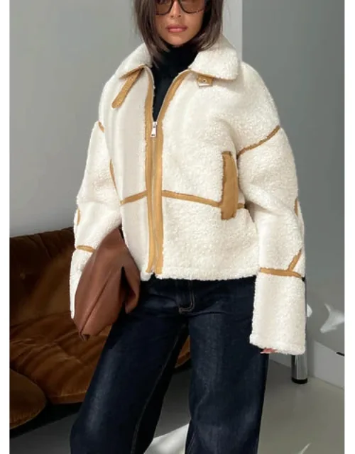 Contrast Teddy Jacket