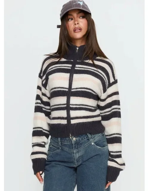 Tetra Zip Through Knit Sweater