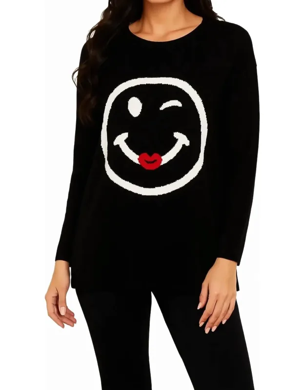 Wink & Smile Emoji Pullover
