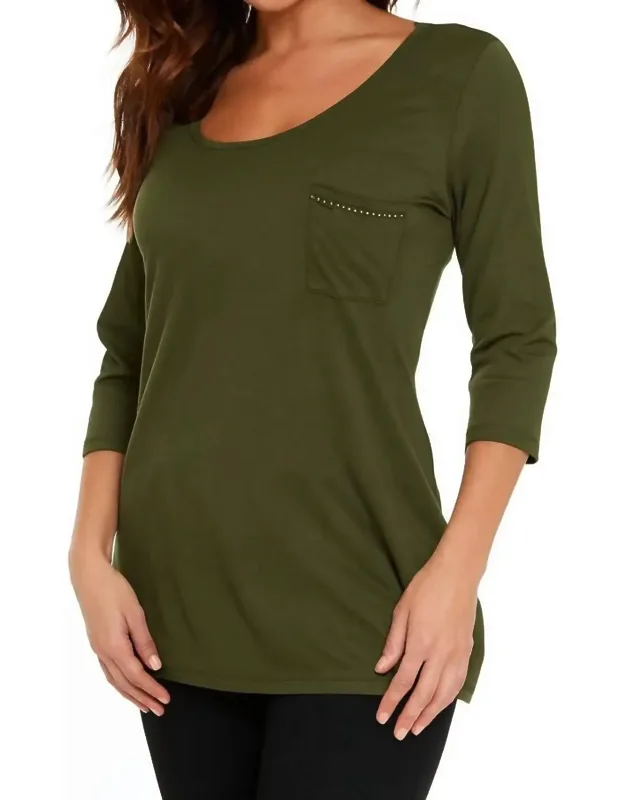 Microfiber Tunic With Pocket
