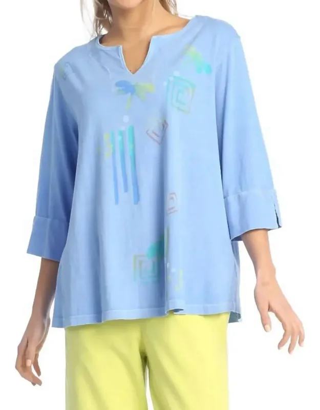 Sky High Pigment Dyed Cotton Jersey Top