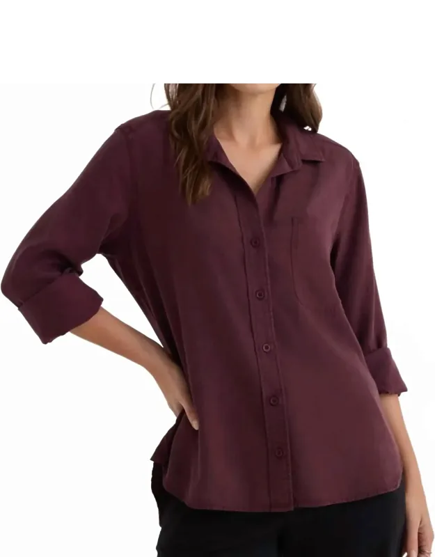 Split Back Button Down Shirt