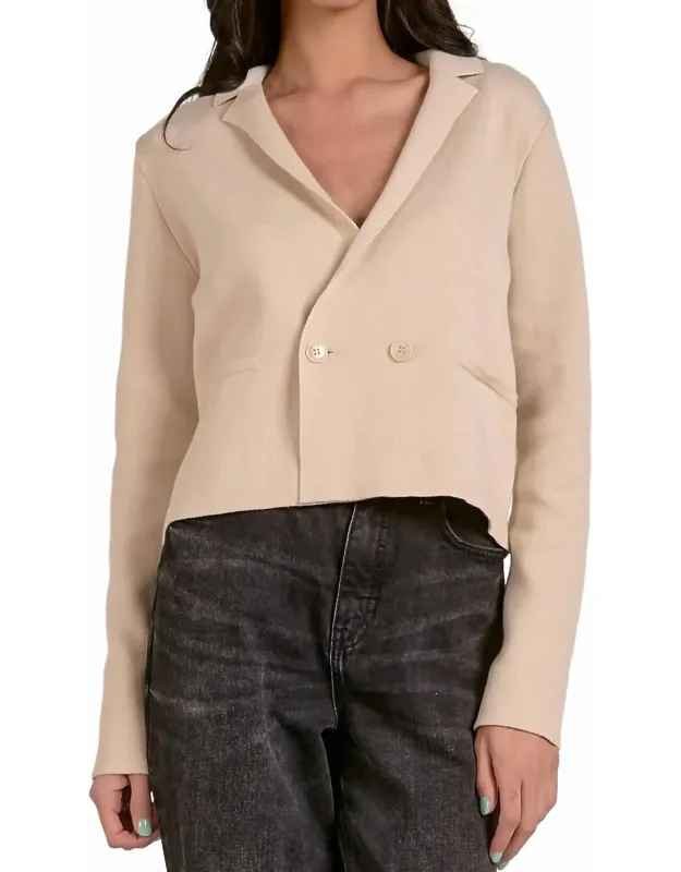 Sweater Jacket With Lapel