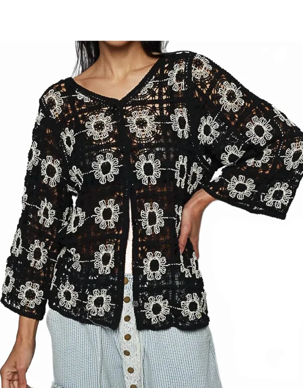Crochet Cardigan With Various Weave Patterns