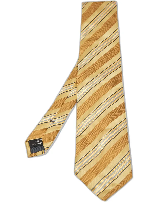 Diagonal Striped Silk Traditional Tie