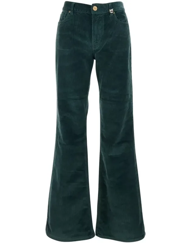 Pants With Plaque On The Front And Logo Patch On The Back In Corduroy