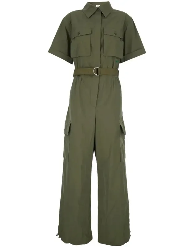 Jumpsuit With Belt And Cargo Pants In Cotton Blend