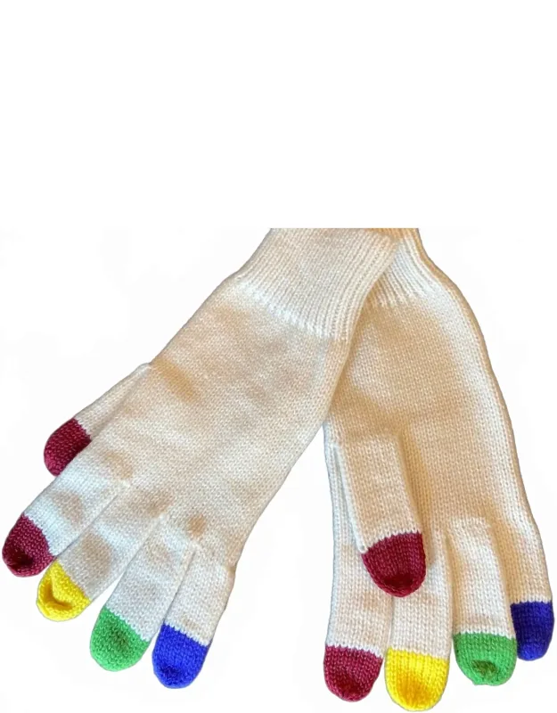 Rainbow Texting Knitted Gloves