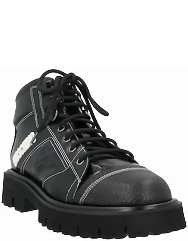Logo-print Leather Boots