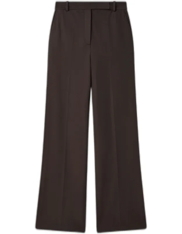 Yukio Gabardine Stretch Trousers - High-rise, Wide Leg
