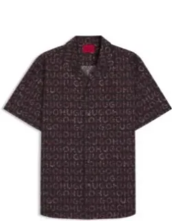 Printed Relaxed-fit Shirt In Cotton Poplin
