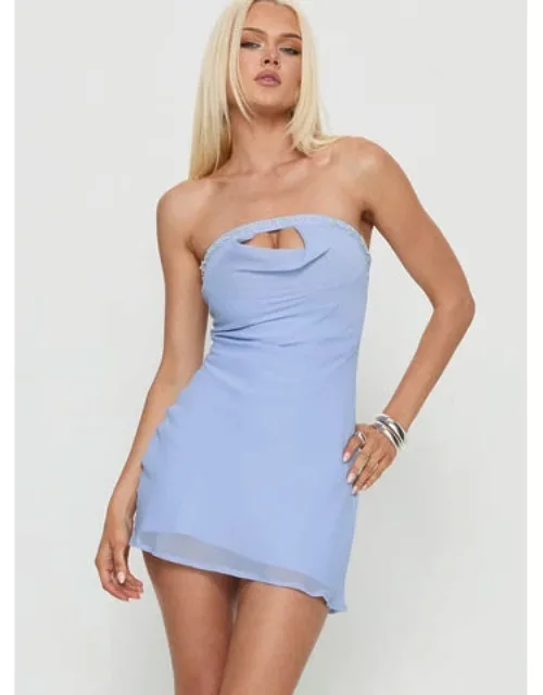 Sky Crush Strapless Cowl Mini Dress