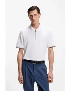 Cotton-piqué Polo Shirt With Zip Neck