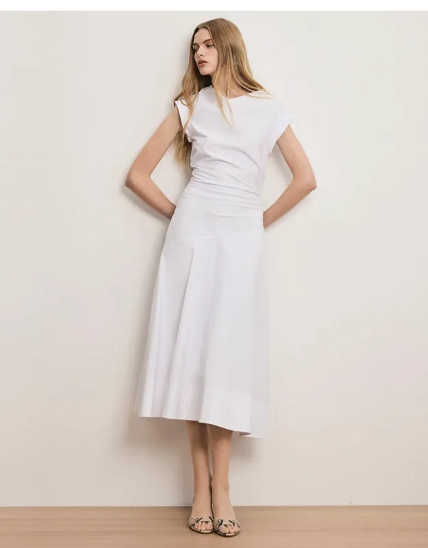 Cotton Poplin Midi Dress