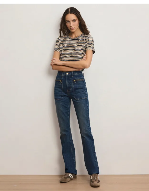 Beverly Patch-pocket Skinny-flare Jeans