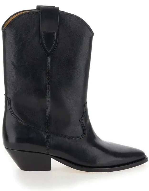 Duetro Ankle Boots With Western Heel In Leather
