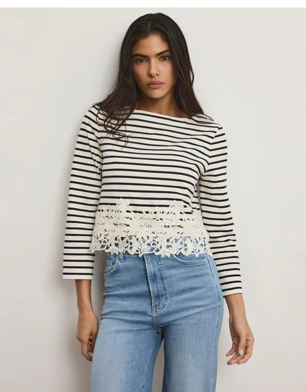 Hovey Striped Lace T-shirt