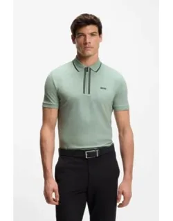 Stretch-cotton Slim-fit Polo Shirt With Moisture-wicking Performance