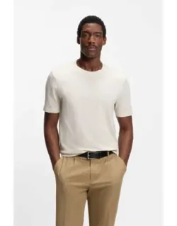 Bubble-jacquard Structure T-shirt In A Cotton Blend