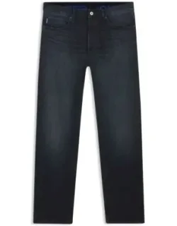 Dark-blue Regular-fit Jeans In Stonewashed Denim