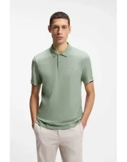 Rubberised-logo Polo Shirt In Mercerised Cotton