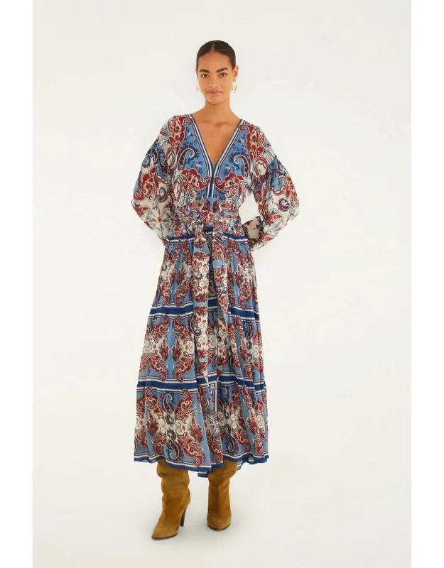 Paisley Scarf Maxi Dress