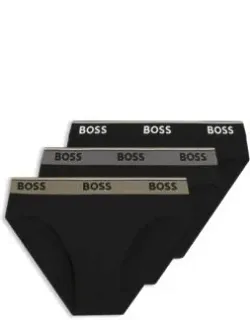 Three-pack Of Logo-waistband Briefs In Stretch Cotton