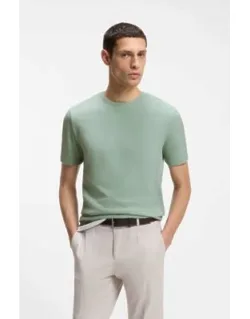 Bubble-jacquard Structure T-shirt In A Cotton Blend