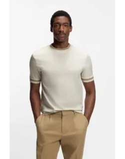 Contrast-tipping Slim-fit T-shirt In Mercerised Cotton