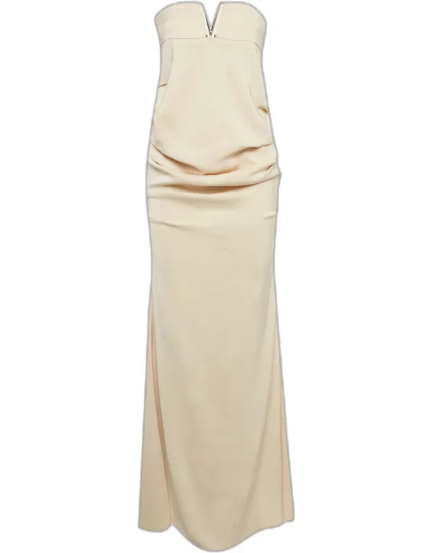 Stretch Crepe Strapless Maxi Dress
