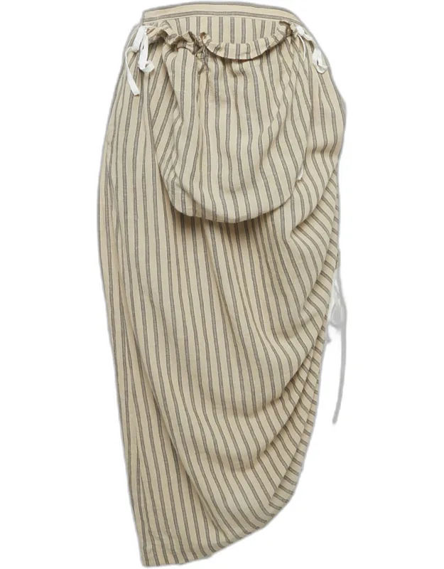 Striped Ruched Detail Skirt