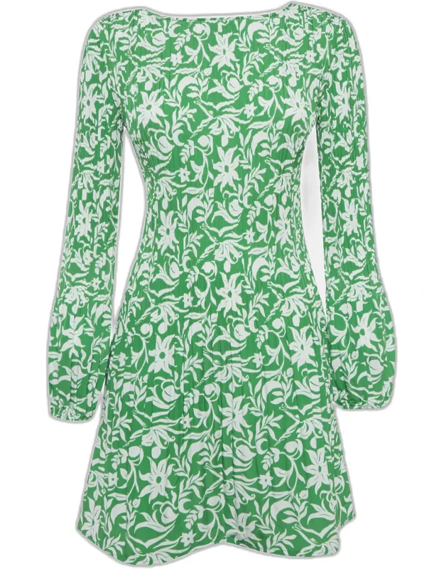 Floral Print Crepe Mini Dress