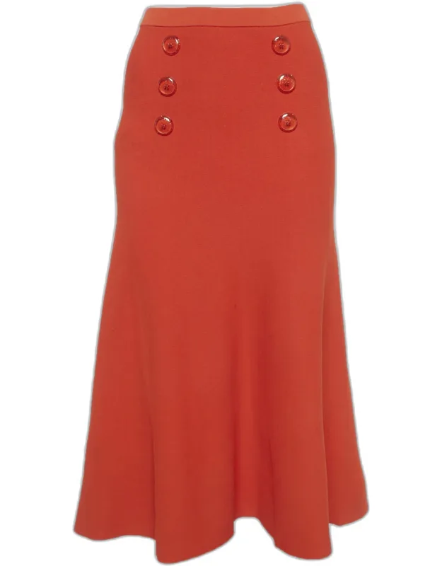 Knit Flared Midi Skirt