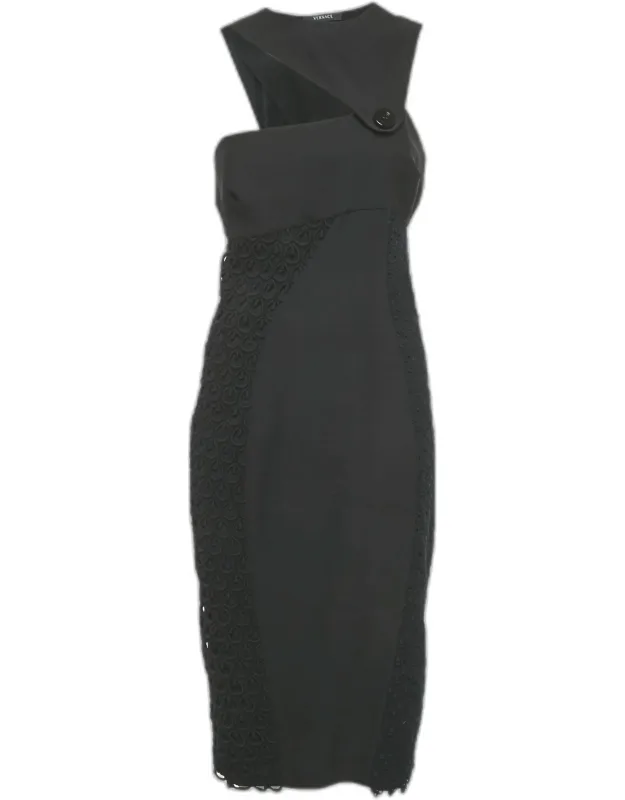 Crepe Lace Detail Maxi Dress