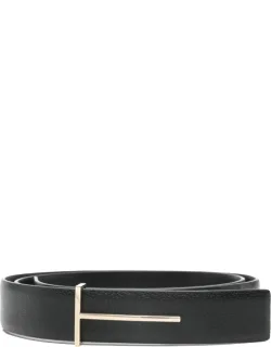 T Buckle Leather Belt