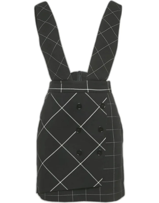 Windowpane Gabardine Joly Pinafore Dress