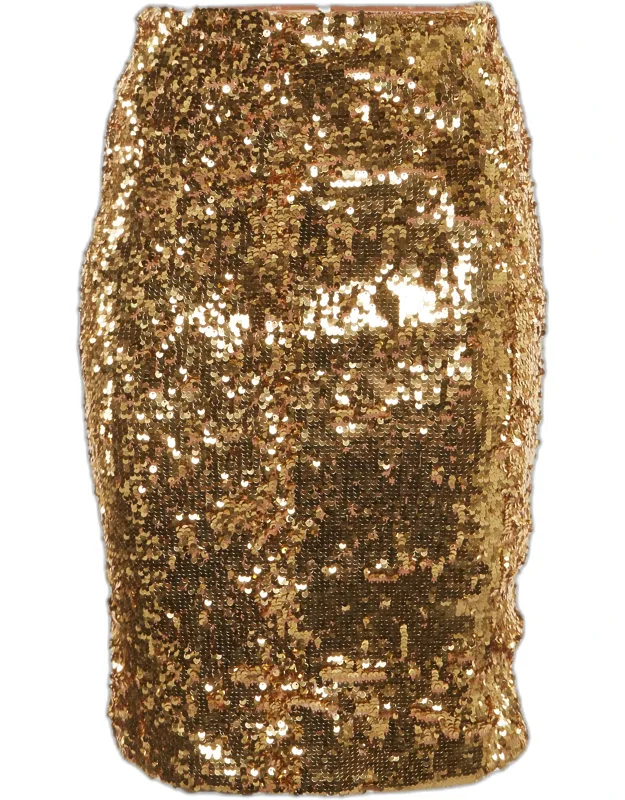 Gold Sequin Pencil Skirt