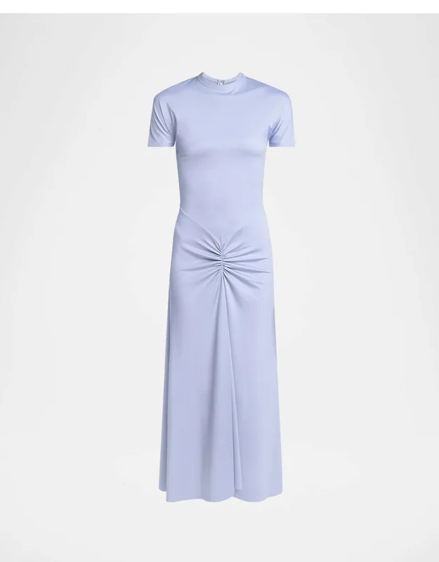 Gathered Drop-waist Midi T-shirt Dress