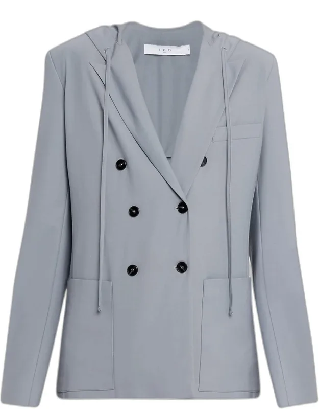 Alula Double-breasted Hooded Blazer