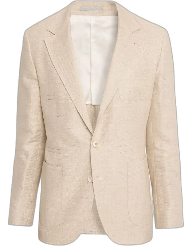 Silk, Linen And Wool Twill Suit Jacket