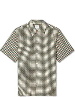 Geo Tile Print Lyocell-cotton Shirt