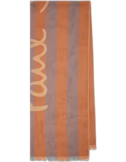 Stripe Cotton Logo Scarf
