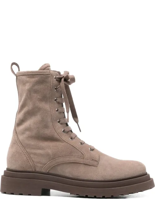 Lace-up Lug-sole Ankle Boots