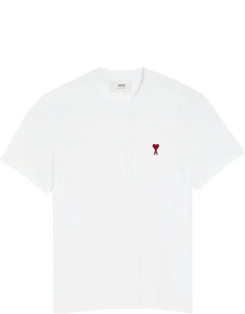 Ami Paris De Coeur T-shirt Organic Cotton Signature Monogram Motif Crew Neck Short Sleeves Straight Hem