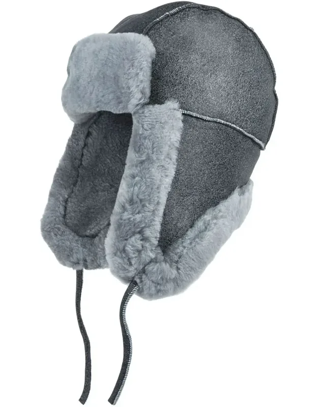 Aviator Suede Sheepskin B-55 Trapper Hat