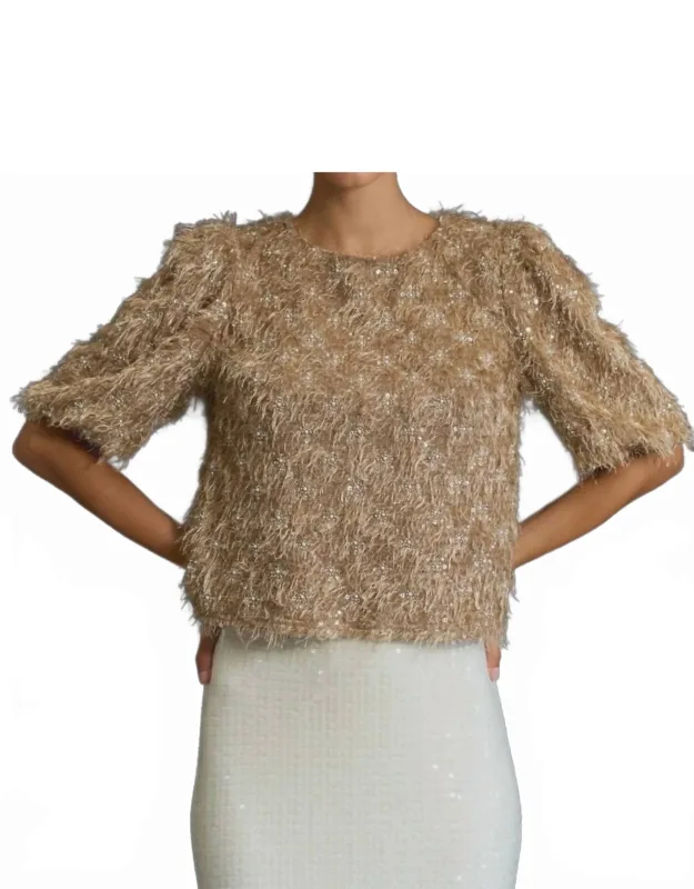 Fuzzy Puff Sleeve Sweater