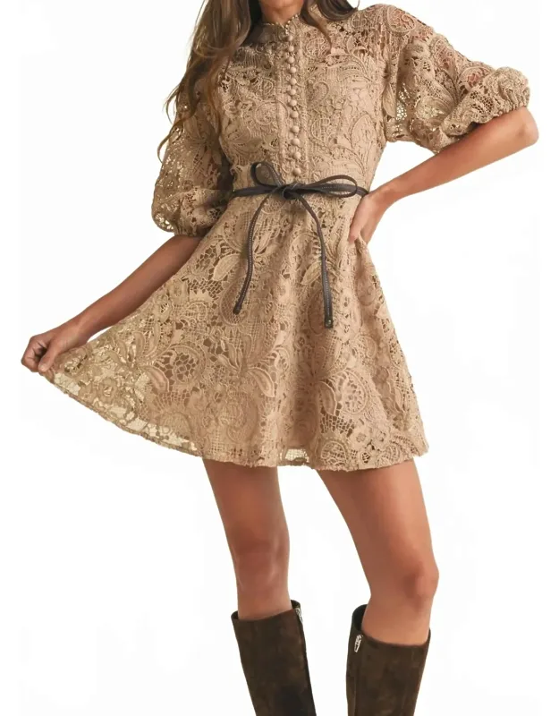 Crochet Lace Mini Dress
